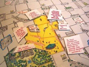 Mai '68 Le jeu board showing Parisian landmarks and protest slogans.