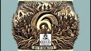 A Radical Guide anniversary art: People under a tree, "Six Years Later.