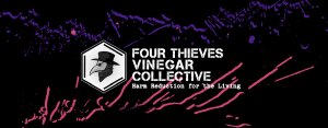 Four Thieves Vinegar Collective logo: plague doctor in a hexagon.